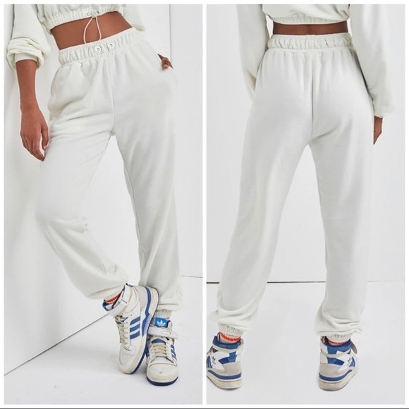 For Love And Lemons Pants - NEW For Love & Lemons Ellie Sweatpants (Sz M) High Rise French Terry Bone